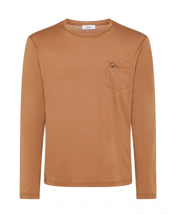 Rust colored cotton crewneck t-shirt