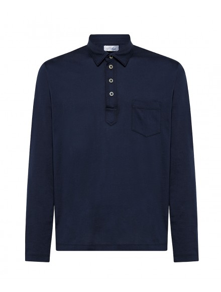 Blue cotton polo t-shirt