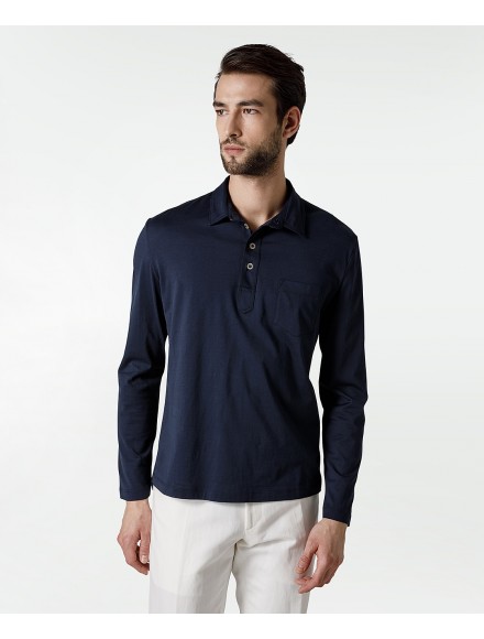 Blue cotton polo t-shirt 2