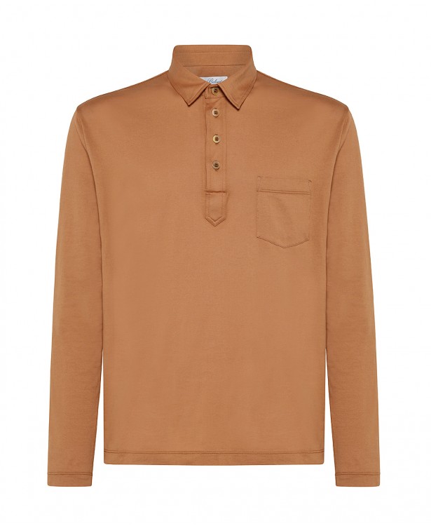Rust colored cotton polo t-shirt