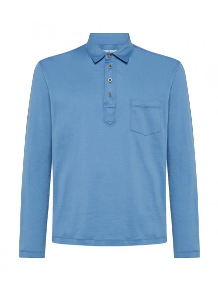 Polo in cotone azzurra