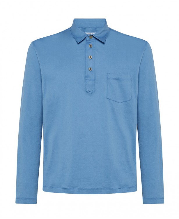 Light blue cotton polo t-shirt