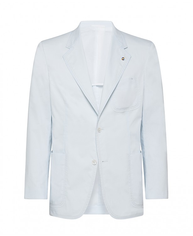 Light blue cotton and polyester jacket