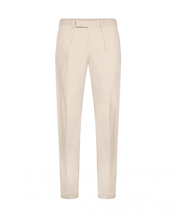 Sand colored trousers in cotton and...