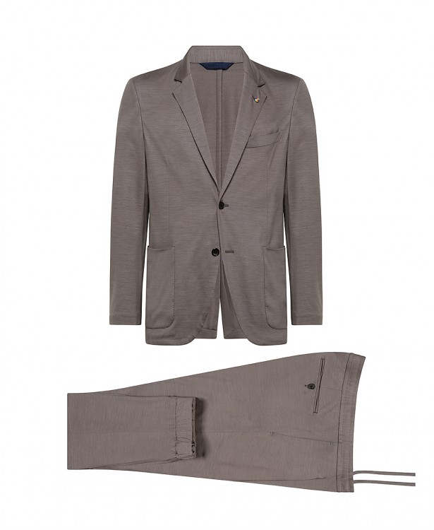 Naturally stretch, pure merino wool nut brown suit