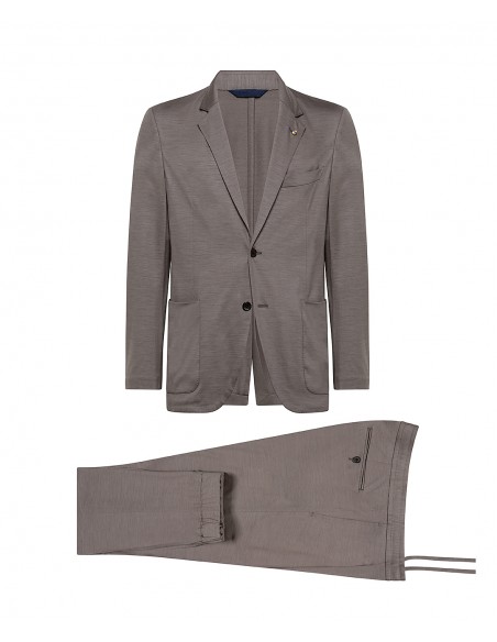 Abito in pura lana merino naturalmente elasticizzato color marrone nocciola