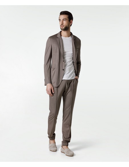Naturally stretch, pure merino wool nut brown suit