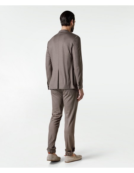 Naturally stretch, pure merino wool nut brown suit