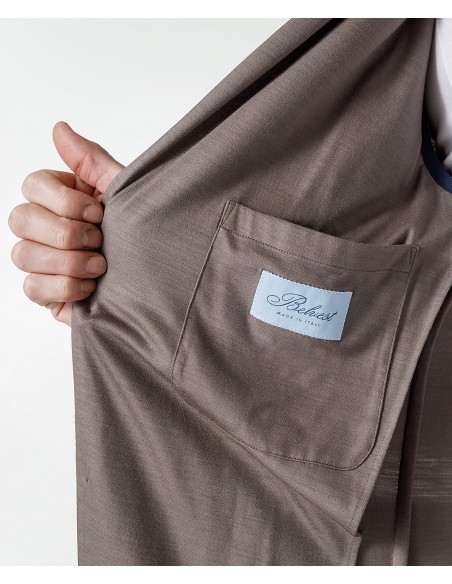 Naturally stretch, pure merino wool nut brown suit