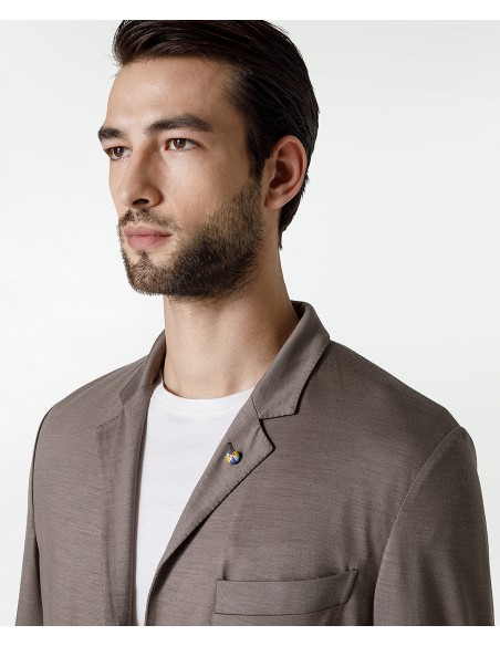 Naturally stretch, pure merino wool nut brown suit