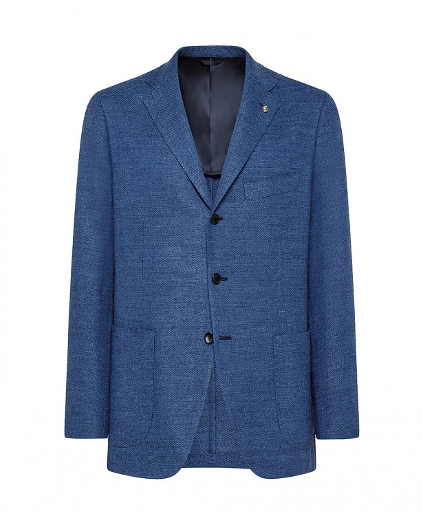 Light blue deconstructed jacket in...