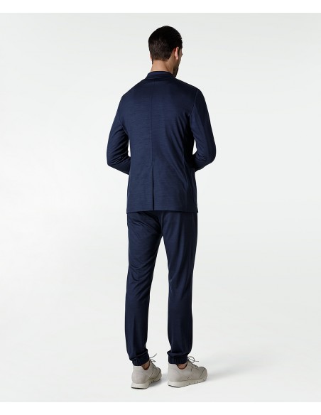 Naturally stretch, pure merino wool blue suit