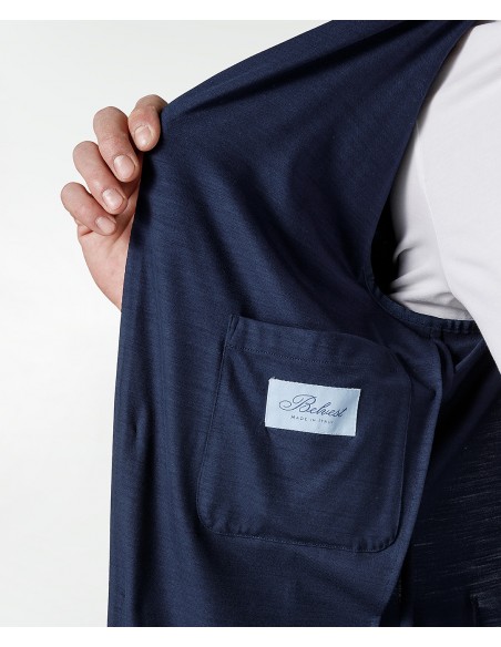 Naturally stretch, pure merino wool blue suit