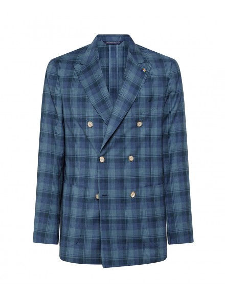 Giacca decostruita Jacketinthebox in pura lana nei colori estivi:  blu, salvia e verde chrome