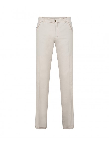 Beige cotton and silk trousers