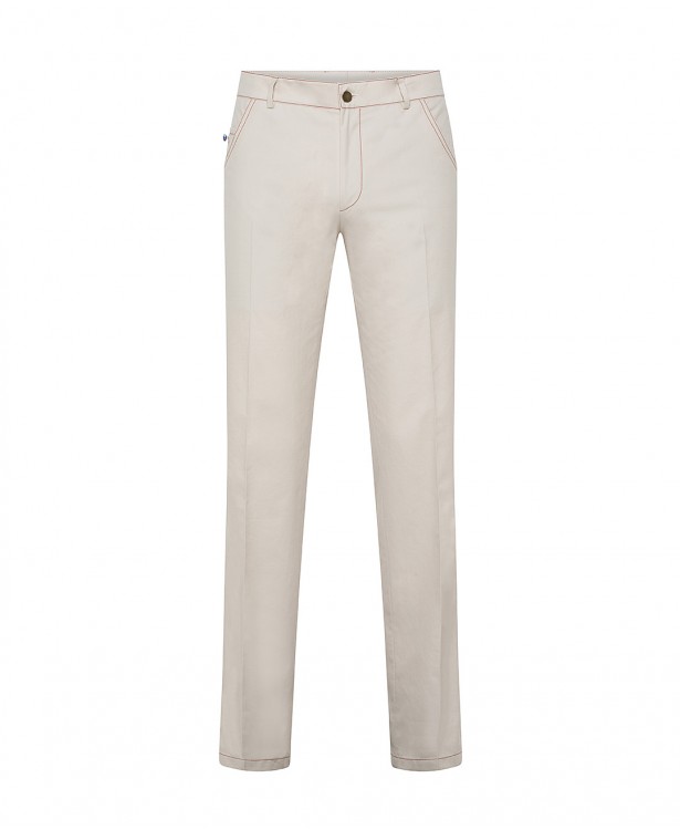 Beige cotton and silk trousers