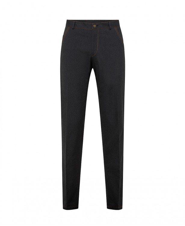 Pantaloni grigi in cotone e seta