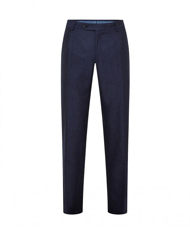 Pantaloni blu in lana e cashmere