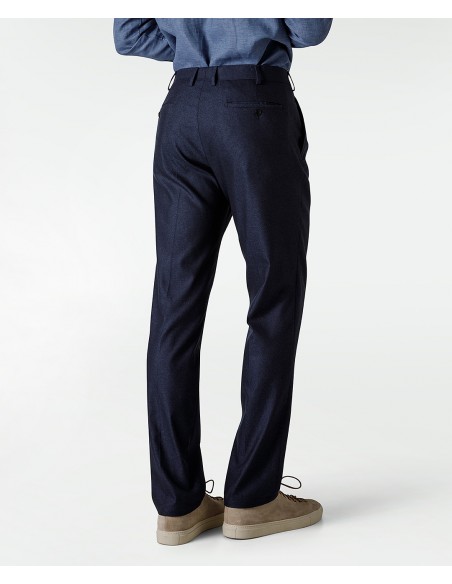 Pantaloni blu in lana e cashmere
