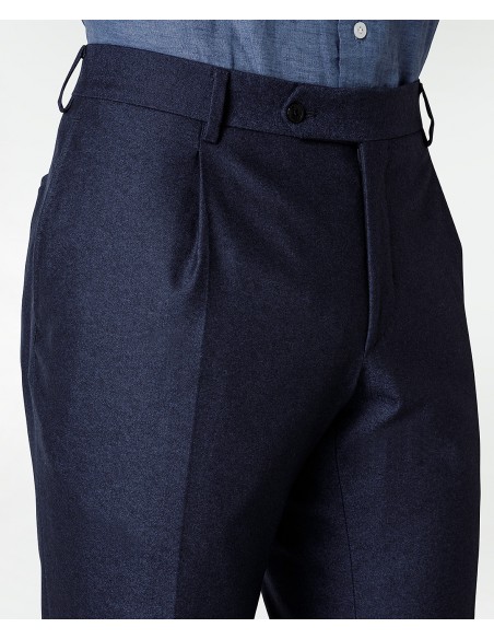 Pantaloni blu in lana e cashmere