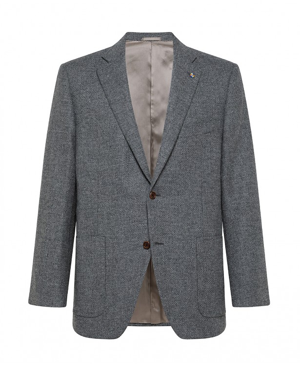 Giacca grigia in lana e cashmere