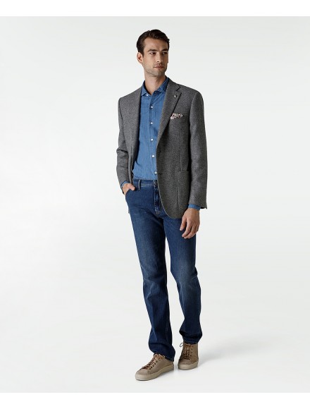 Giacca grigia in lana e cashmere 2