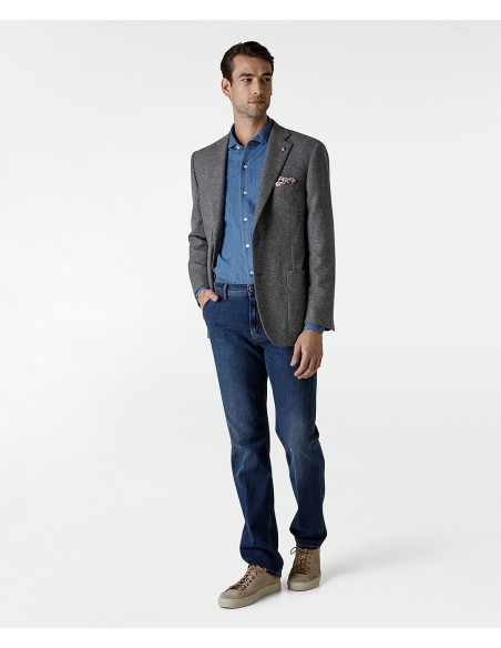 Giacca grigia in lana e cashmere