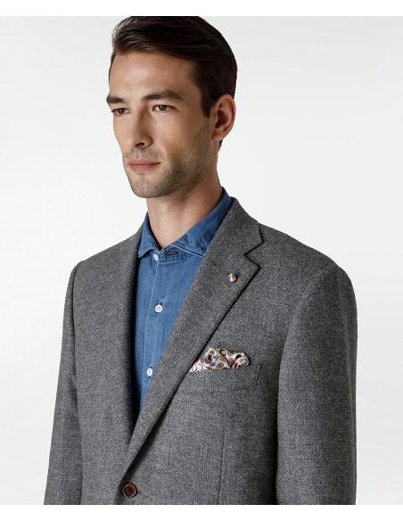 Giacca grigia in lana e cashmere